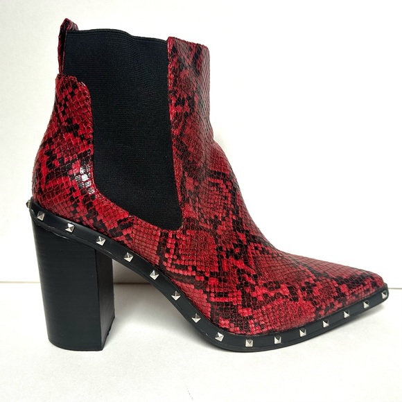 Charles By Charles David Shoes - Charles by Charles David Snakeskin Boot Booties Dodger Studded Chelsea